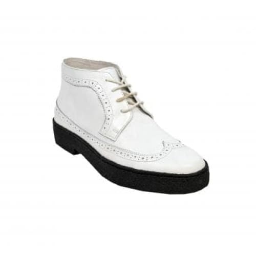 British Walkers Wingtips Limited Men's All White Leather High Tops Shoes by British Walkers – Don't Panic Shoes