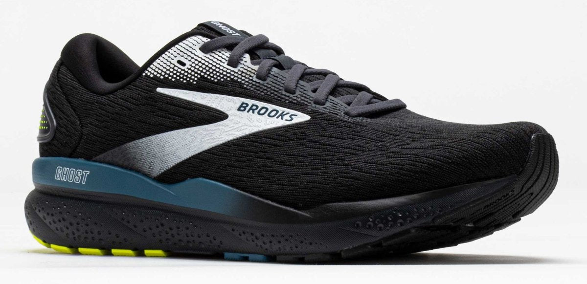 BrookS Ghost 16 Running Shoes Men’s Engineered Mesh Black Ebony Blue 1104181d046 Footwear by Brooks – Don't Panic Shoes