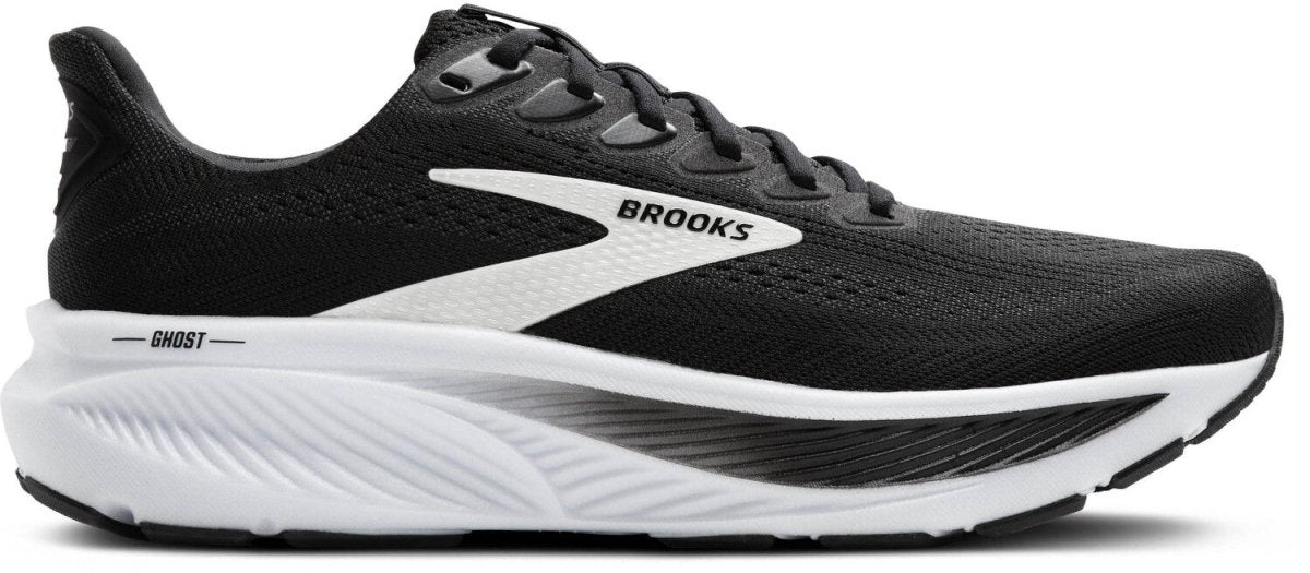 BrookS Ghost 17 Men’s Black Grey White Neutral Cushion Running Shoes 1104421d090 Footwear by Brooks – Don't Panic Shoes