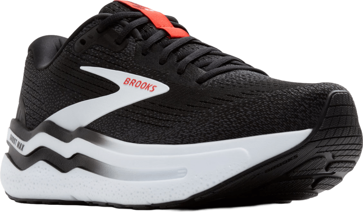 Brooks Ghost Max 2 Men's Performance Running Shoes Black White Fiery Red 1104311d027 Footwear by Brooks – Don't Panic Shoes