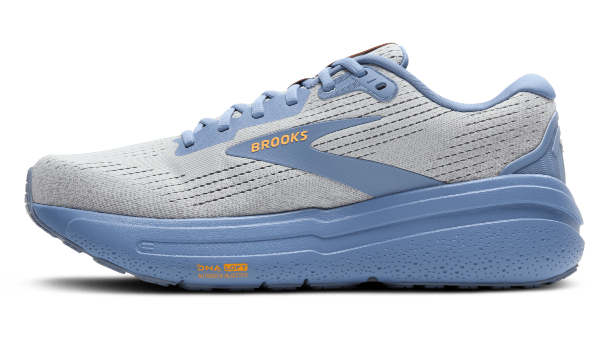 BrookS Ghost Max 2 Running Shoes Men’s Neutral Cushioning Oyster Mushroom Blue Orange 1104311d119 Footwear by Brooks – Don't Panic Shoes