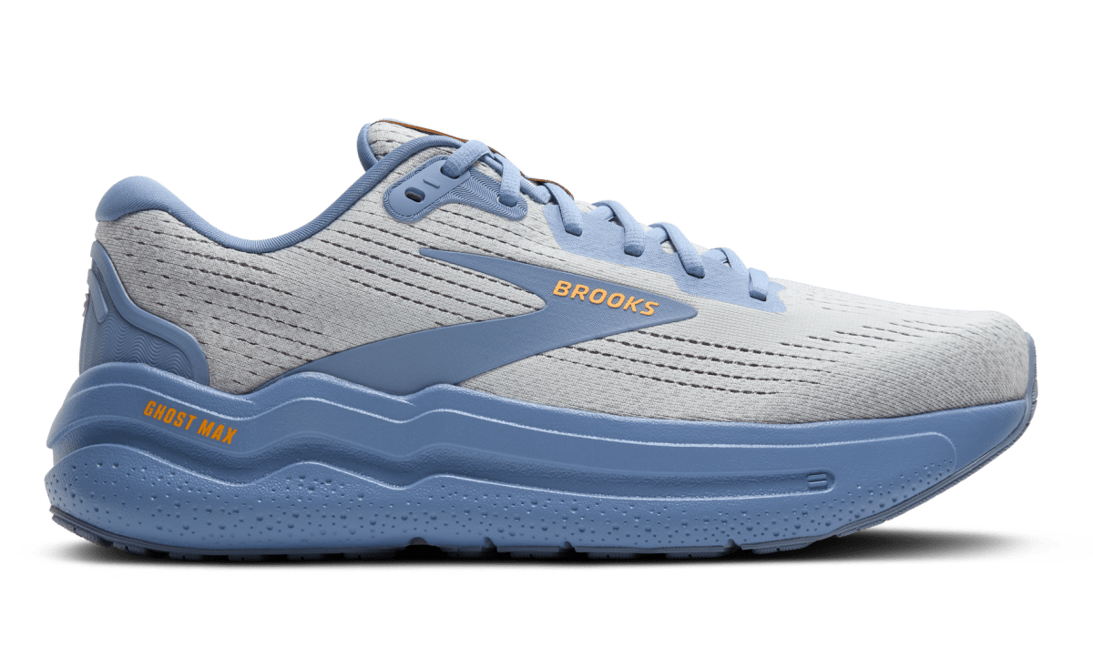 BrookS Ghost Max 2 Running Shoes Men’s Neutral Cushioning Oyster Mushroom Blue Orange 1104311d119 Footwear by Brooks – Don't Panic Shoes