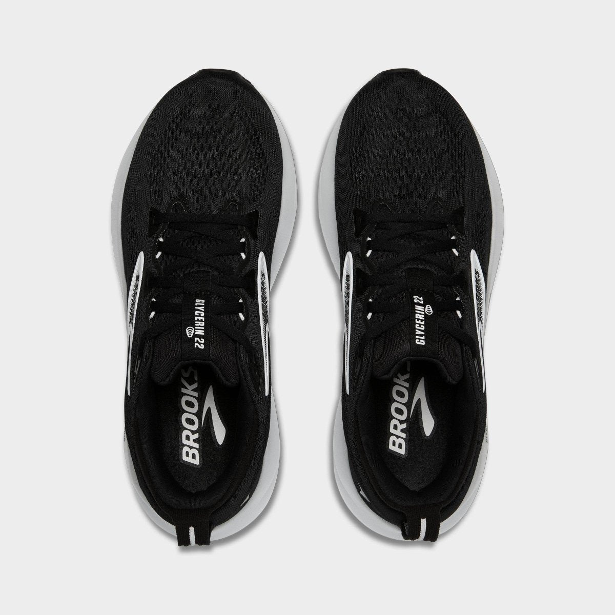 BrookS Glycerin 22 Women’s Cushioned Road Running Shoe Black Grey White 1204341b090 Footwear by Brooks – Don't Panic Shoes