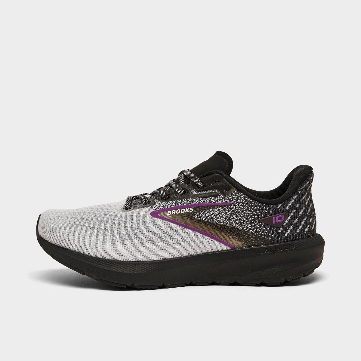 BrookS Launch 10 Lightweight Neutral Running Shoe Women’s Black White Violet 1203981b085 Footwear by Brooks – Don't Panic Shoes