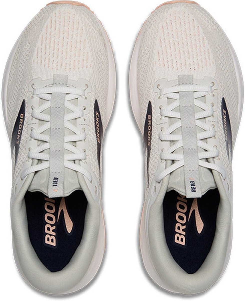 BrookS Revel 7 Women’s Oyster White Tropical Peach Neutral Running Shoes 1204241b195 Footwear by Brooks – Don't Panic Shoes