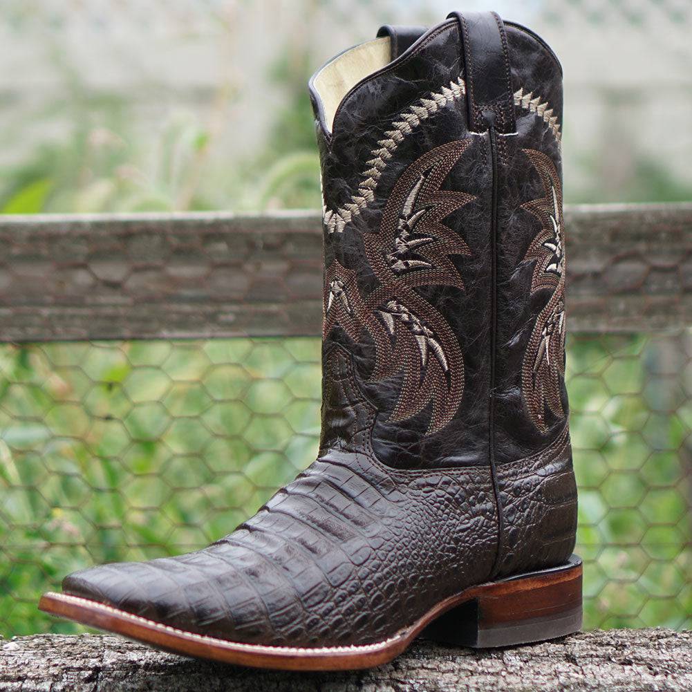 Brown Caiman Belly Print Men's Cowboy Boots H4001 Cowboy Boots by Soto Boots – Don't Panic Shoes