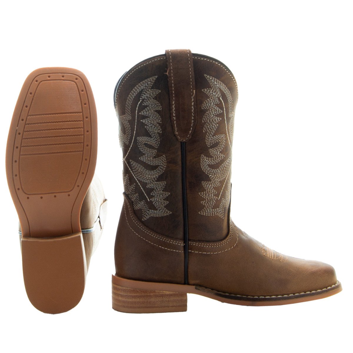 Brown Square Toe Kids Western Boots | Kids Western Dance Boots (K3004) Cowboy Boots by Soto Boots – Don't Panic Shoes