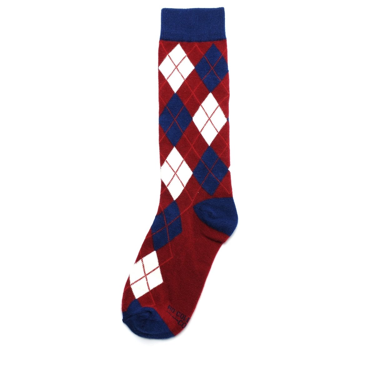 Burgundy And Navy Argyle Socks Socks by No Cold Feet – Don't Panic Shoes