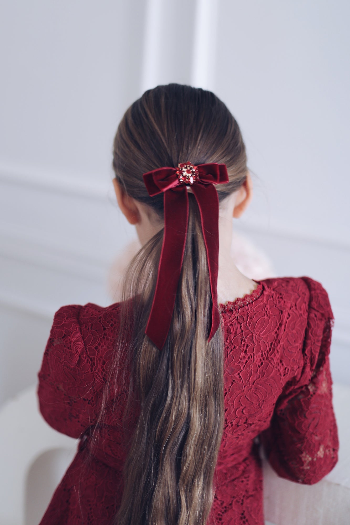 Alessia Velvet Hair Clip Premium Elegance Velvet Burgundy