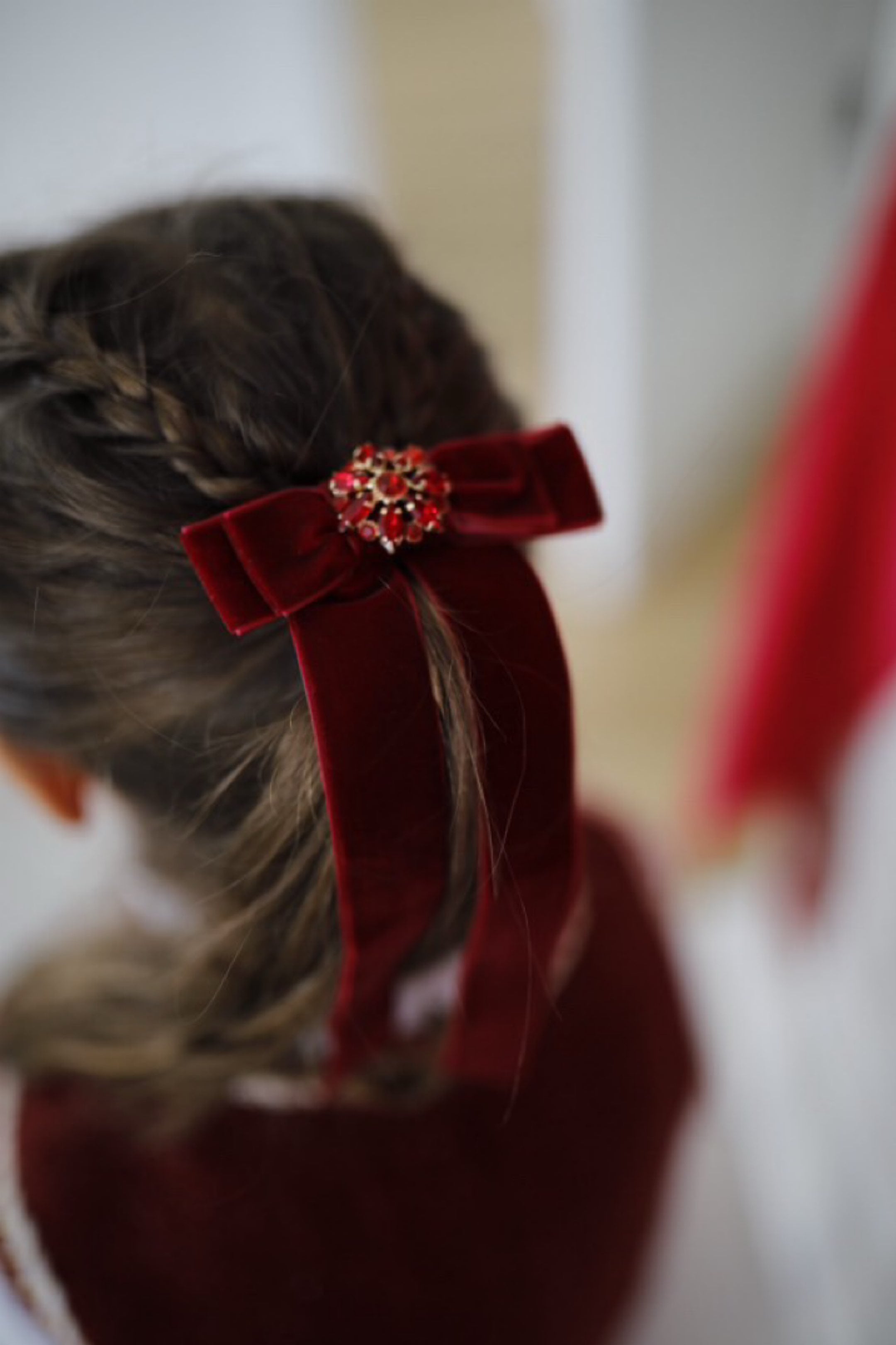 Alessia Velvet Hair Clip Premium Elegance Velvet Burgundy