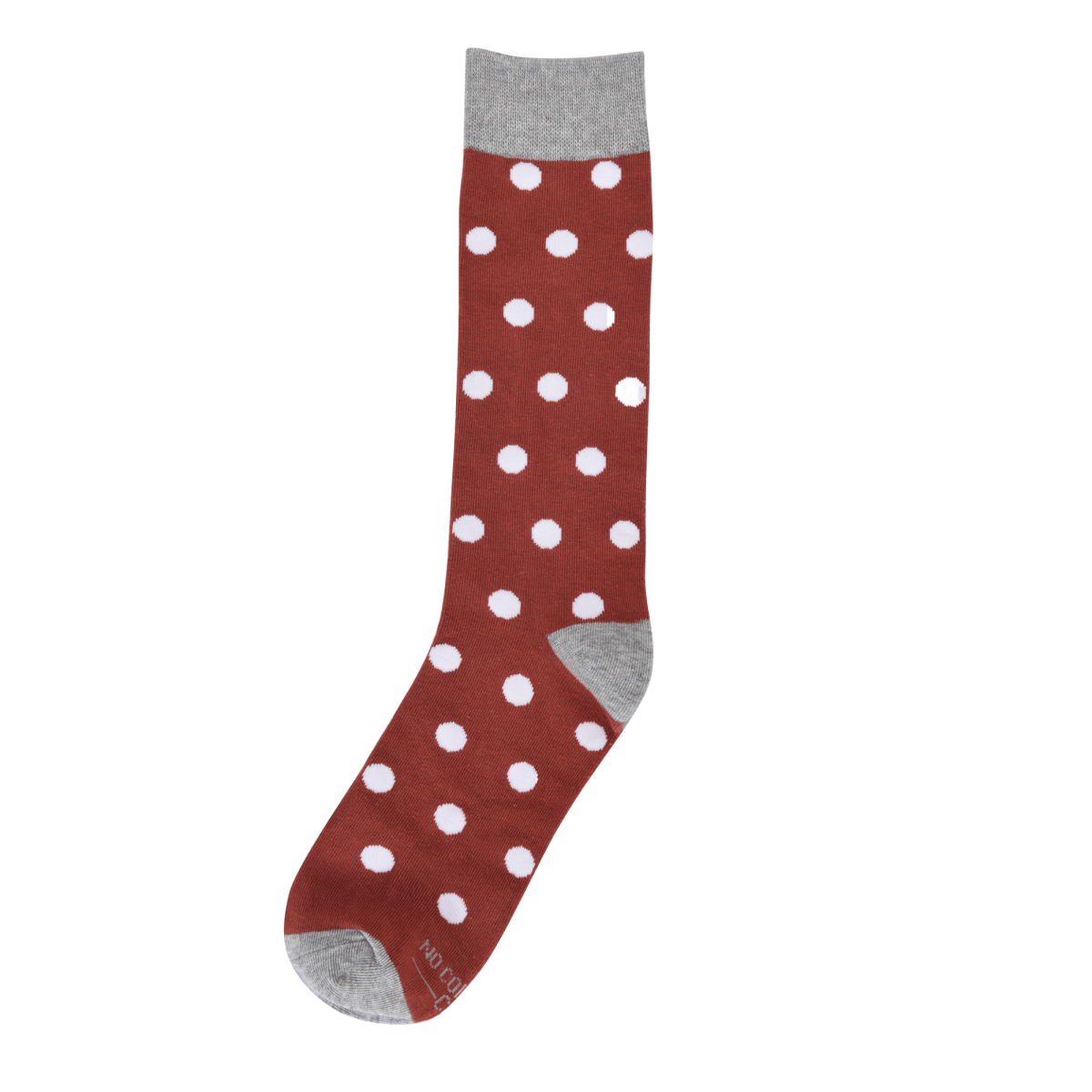 Burnt Orange White Polka Dot Socks Patterned Fun Fashionable Everyday Dress And Casual Wear Socks by No Cold Feet – Don't Panic Shoes