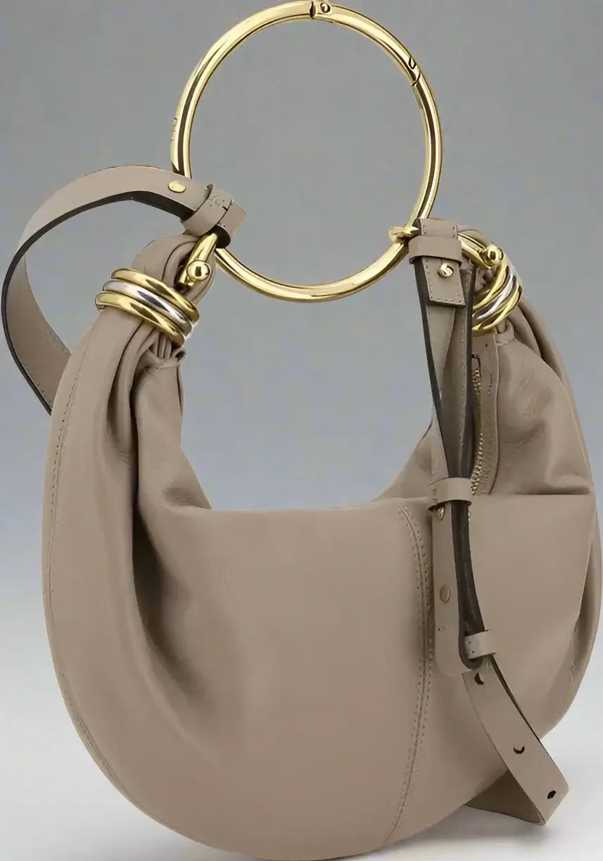 Chloé Bracelet Handbag in beige with metallic carry handle