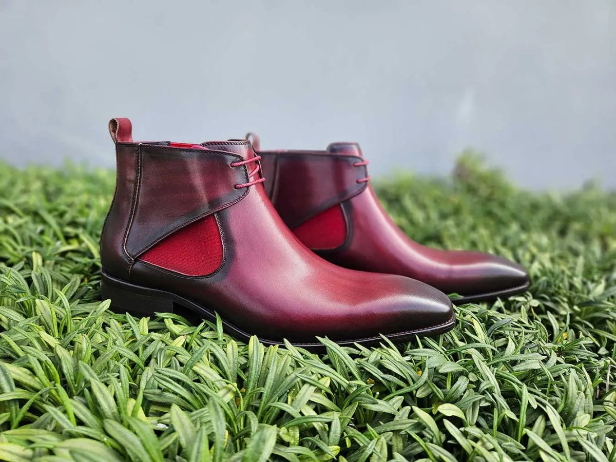 Calfskin Hand Burnished Lace Up Chelsea Boot Kb503 - 13 Boots by Carrucci Shoes – Don't Panic Shoes