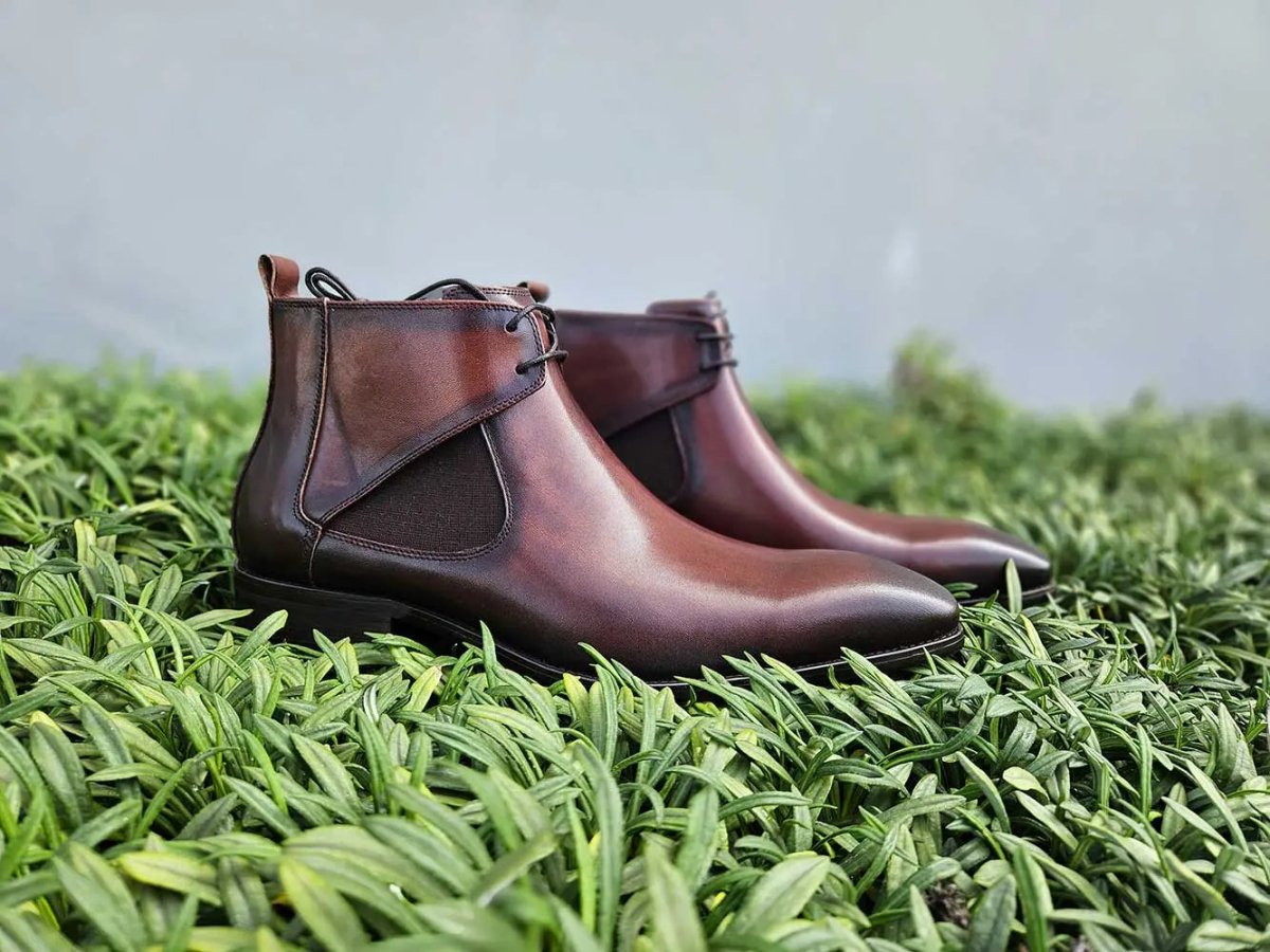 Calfskin Hand Burnished Lace Up Chelsea Boot Kb503 - 13 Boots by Carrucci Shoes – Don't Panic Shoes