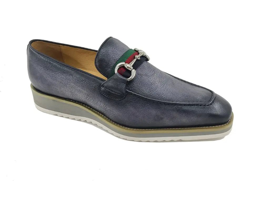 Calfskin Leather Slip On Horsebit Buckle Loafer Ks515 - 07r Shoes by Carrucci Shoes – Don't Panic Shoes