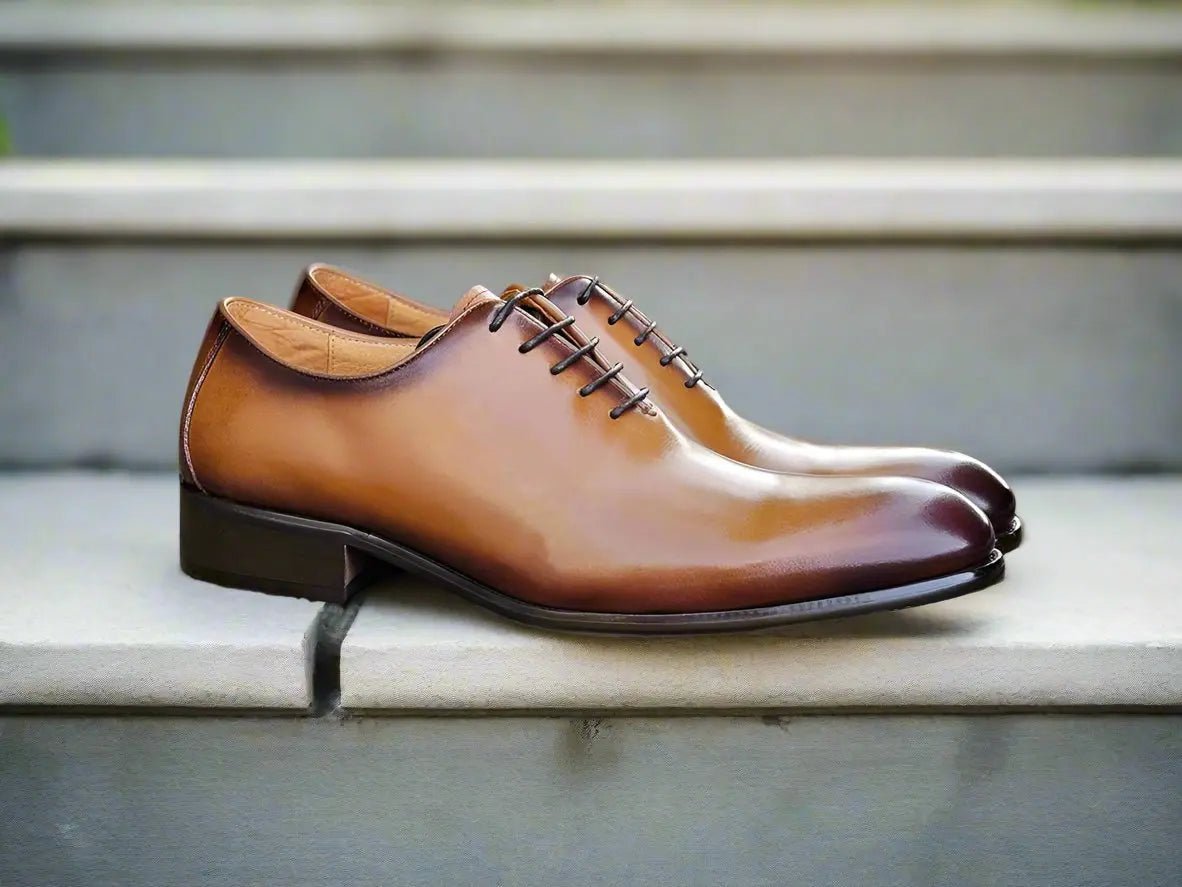 Calfskin Whole Cut Lace Up Oxford Leather Ks505 - 12 Shoes by Carrucci Shoes – Don't Panic Shoes