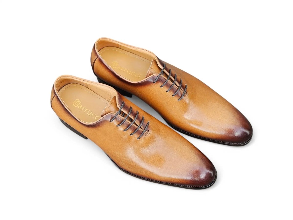 Calfskin Whole Cut Lace Up Oxford Leather Ks505 - 12 Shoes by Carrucci Shoes – Don't Panic Shoes