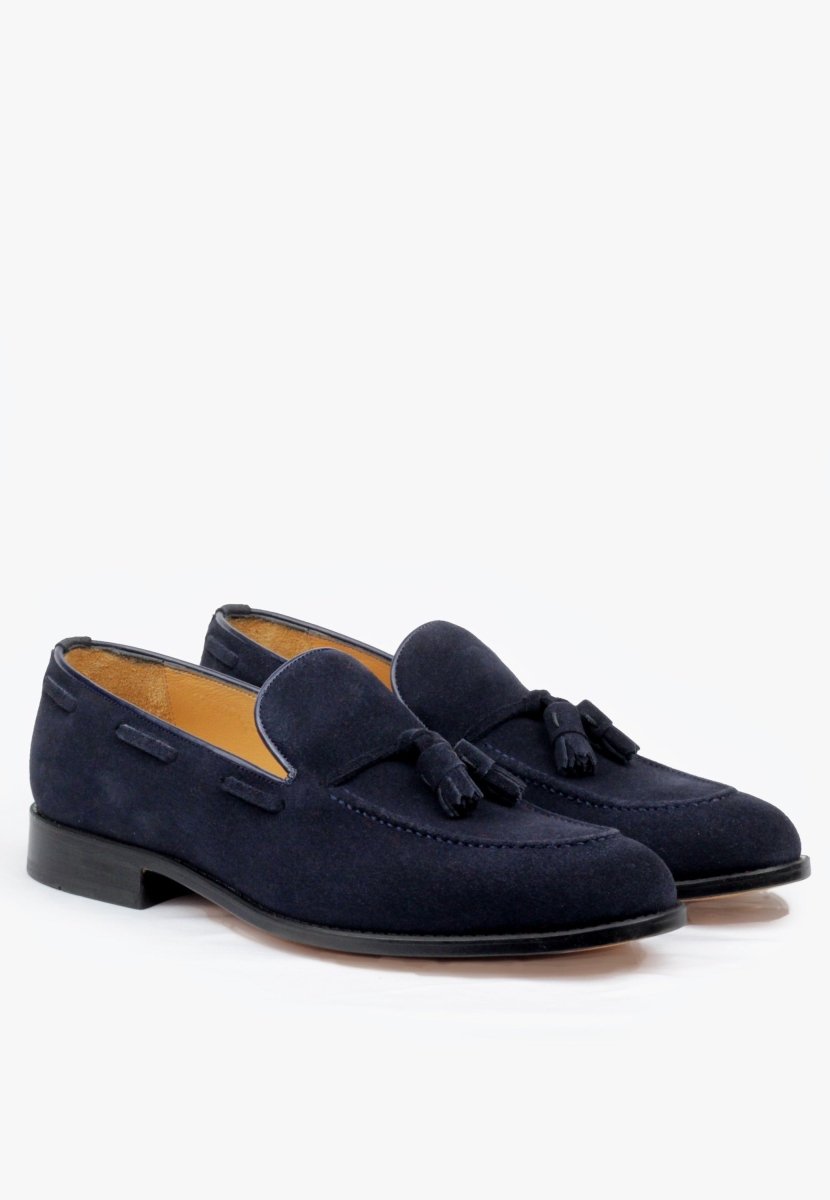 Cambridge TaSsel Loafer Men’s Premium Suede Navy Leather MEN SHOES by Sepol Shoes – Don't Panic Shoes