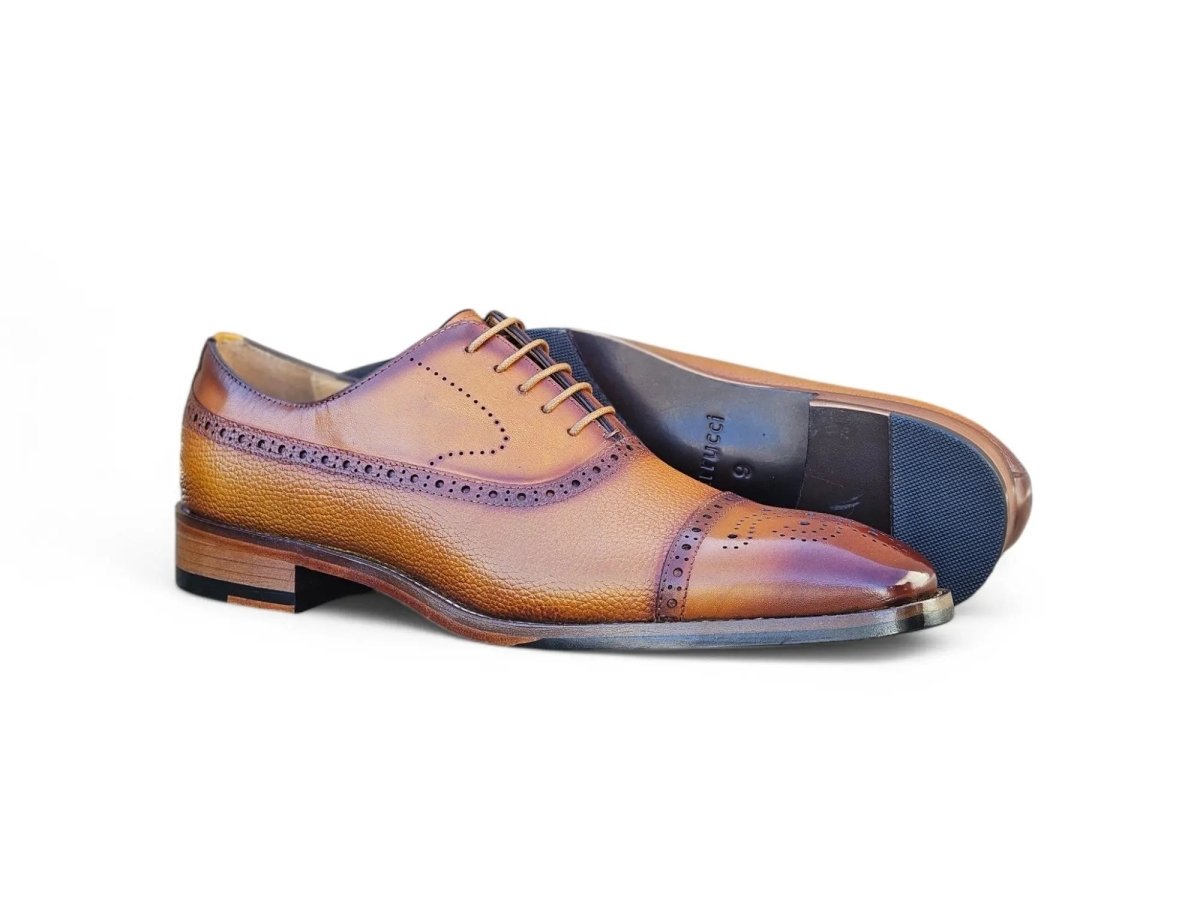 Cap Toe Oxford Leather Sole Classic Dress Shoe Kl903 - 06e Shoes by Carrucci Shoes – Don't Panic Shoes