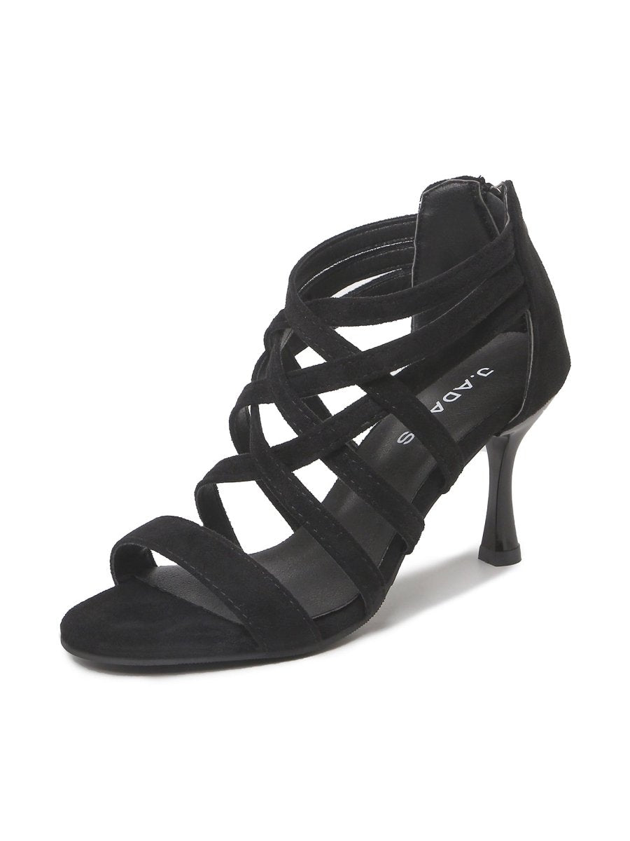 Carla | Black Suede Heels by J.Adams – Don't Panic Shoes