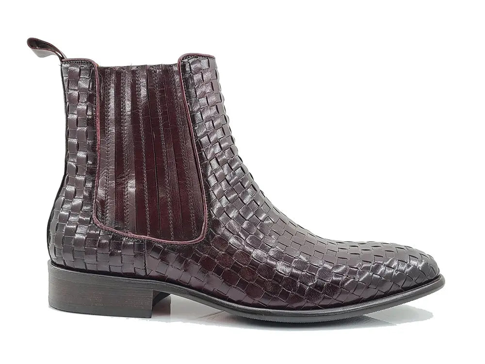 Carrucci Basket Weave Chelsea Boot Leather Kb886 - 18x Boots by Carrucci Shoes – Don't Panic Shoes