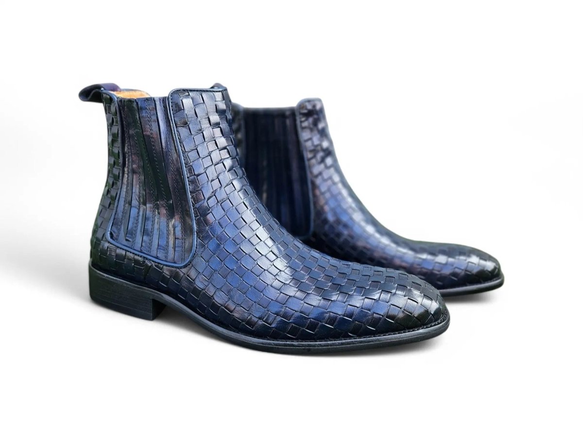 Carrucci Basket Weave Chelsea Boot Leather Kb886 - 18x Boots by Carrucci Shoes – Don't Panic Shoes