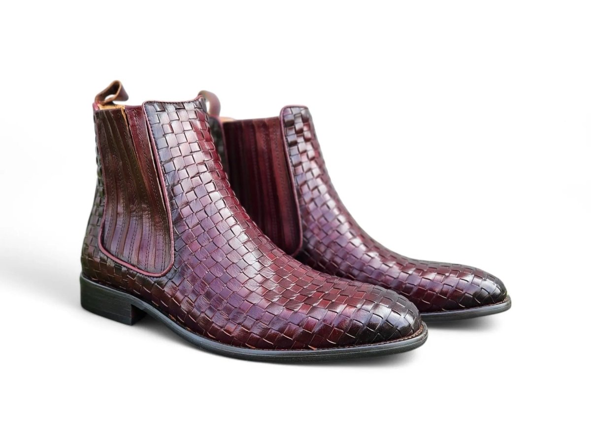 Carrucci Basket Weave Chelsea Boot Leather Kb886 - 18x Boots by Carrucci Shoes – Don't Panic Shoes