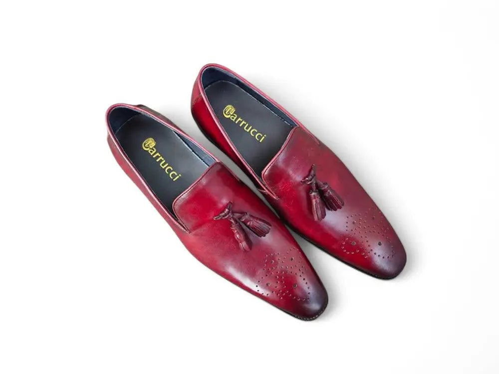 Carrucci Burnished Wholecut Tassel Loafer Leather Ks503 - 47 Shoes by Carrucci Shoes – Don't Panic Shoes