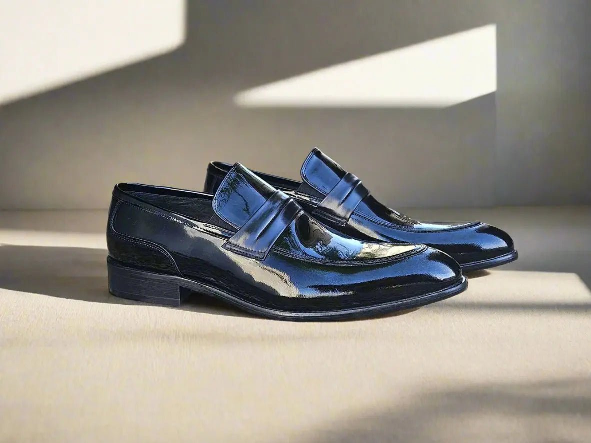 Carrucci Contrast Penny Loafer Patent Leather Ks479 - 601p Shoes by Carrucci Shoes – Don't Panic Shoes