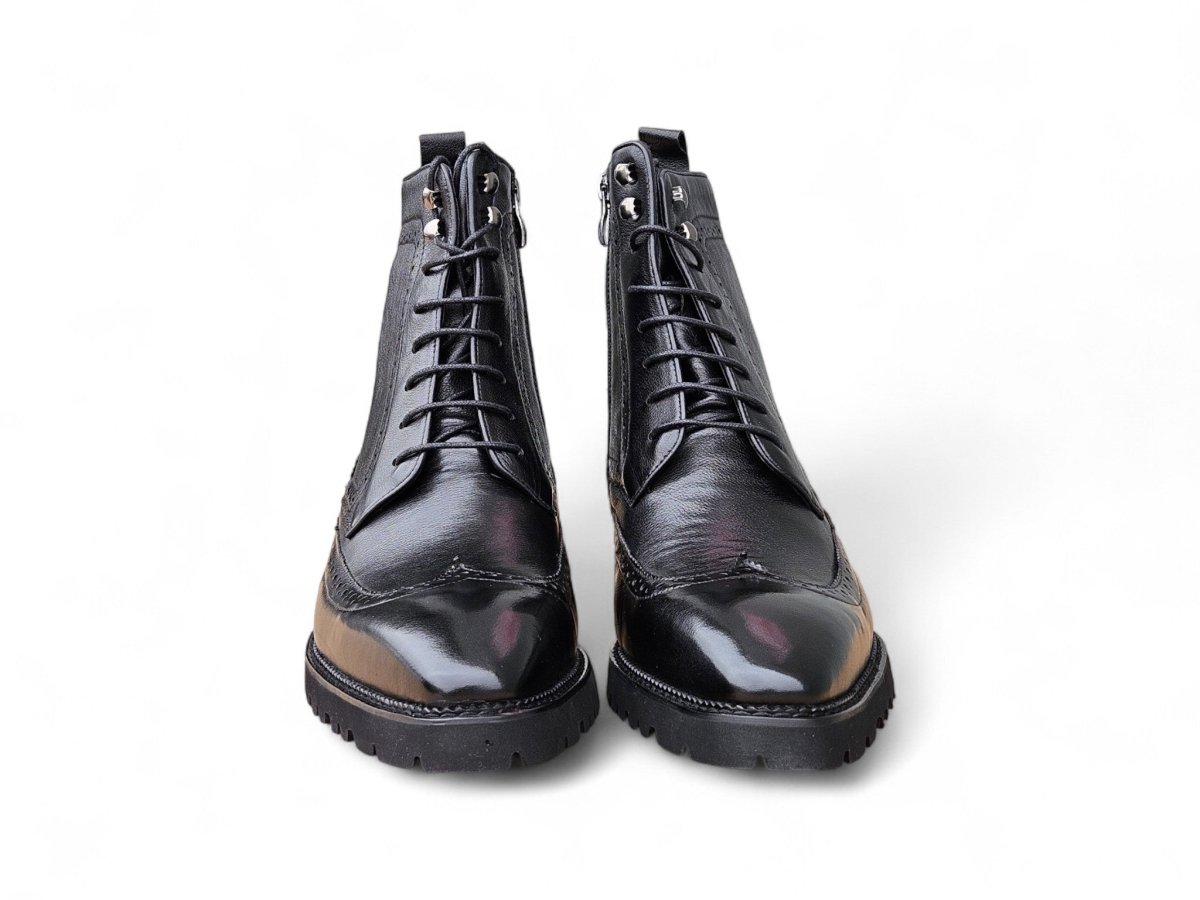 Carrucci Hudson Wingtip Boot Full Grain Leather Black Boots by Carrucci Shoes – Don't Panic Shoes