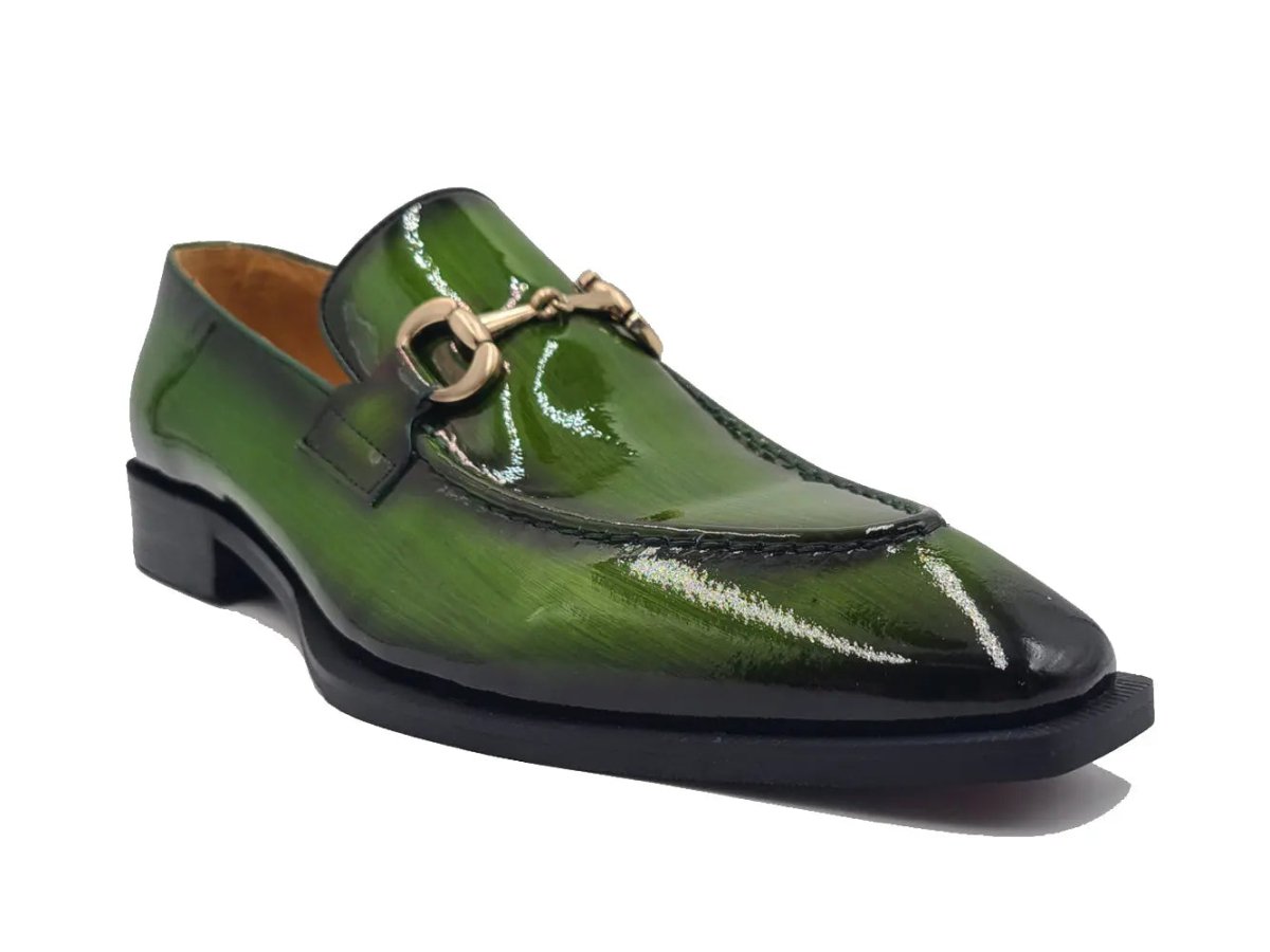 Carrucci Ks303 - 01p Men's Premium Leather Green Ks303 - 01p Shoes by Carrucci Shoes – Don't Panic Shoes