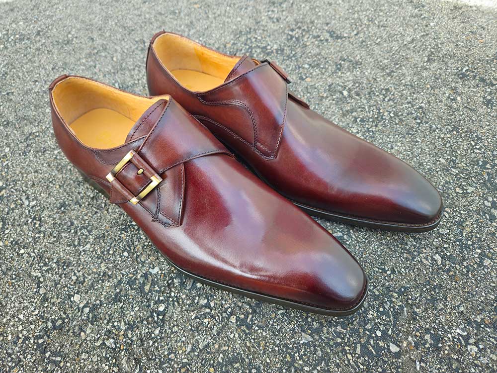 Carrucci Monk Strap Buckle Leather Loafer Burnished Finish Shoes by Carrucci Shoes – Don't Panic Shoes