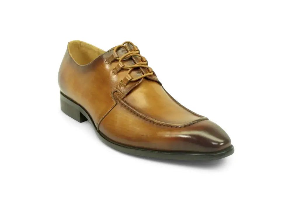 Carrucci Patina Finish Lace Up Oxford Calfskin Leather Ks503 - 46 Shoes by Carrucci Shoes – Don't Panic Shoes