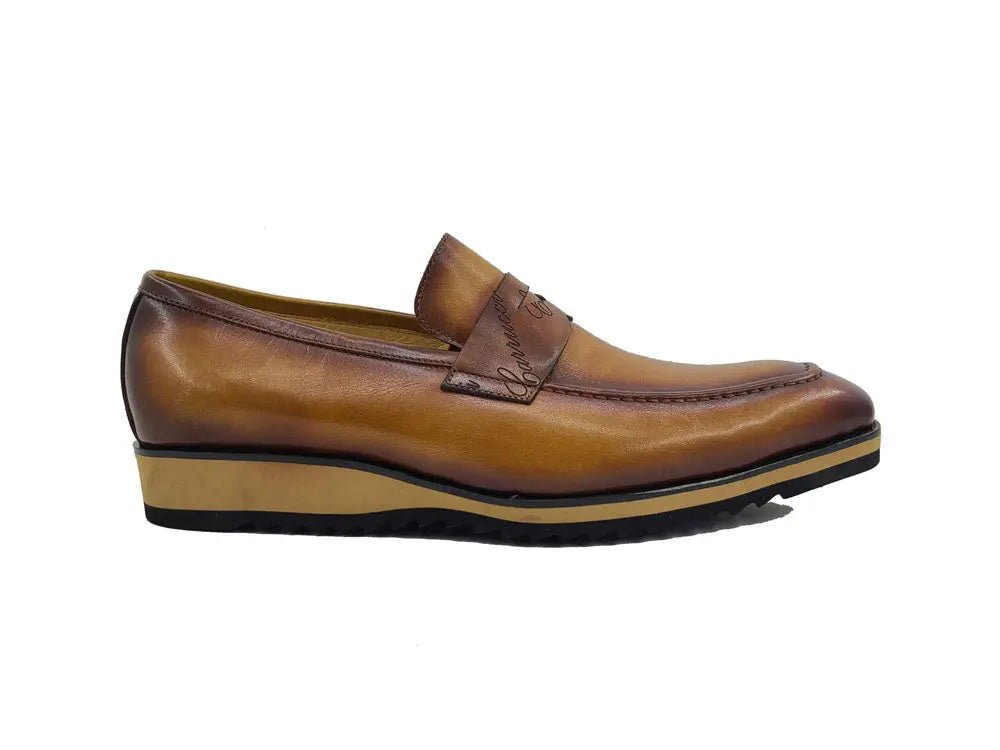 Carrucci Penny Loafer Leather Lightweight Sole Ks516 - 01 Shoes by Carrucci Shoes – Don't Panic Shoes