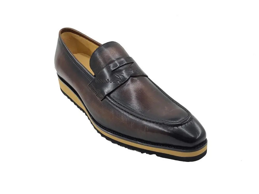 Carrucci Penny Loafer Leather Lightweight Sole Ks516 - 01 Shoes by Carrucci Shoes – Don't Panic Shoes
