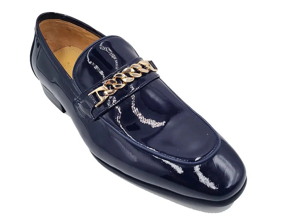 Carrucci Shoes Beveled Squared Toe Patent Leather Loafer Ks2241 - 01p Shoes by Carrucci Shoes – Don't Panic Shoes