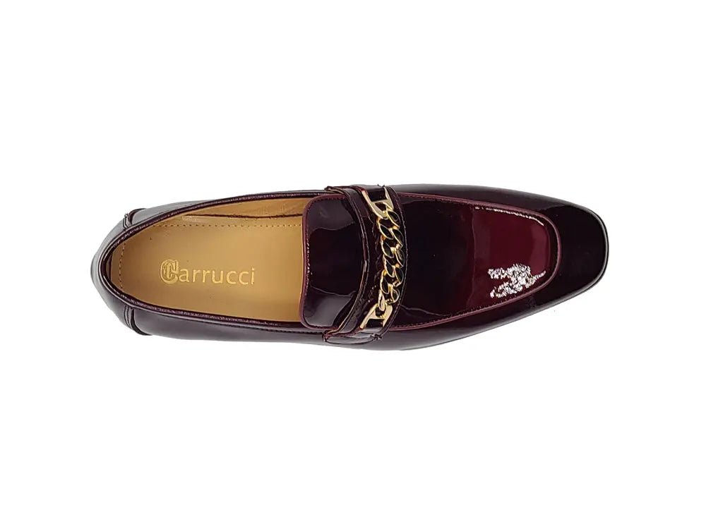 Carrucci Shoes Beveled Squared Toe Patent Leather Loafer Ks2241 - 01p Shoes by Carrucci Shoes – Don't Panic Shoes