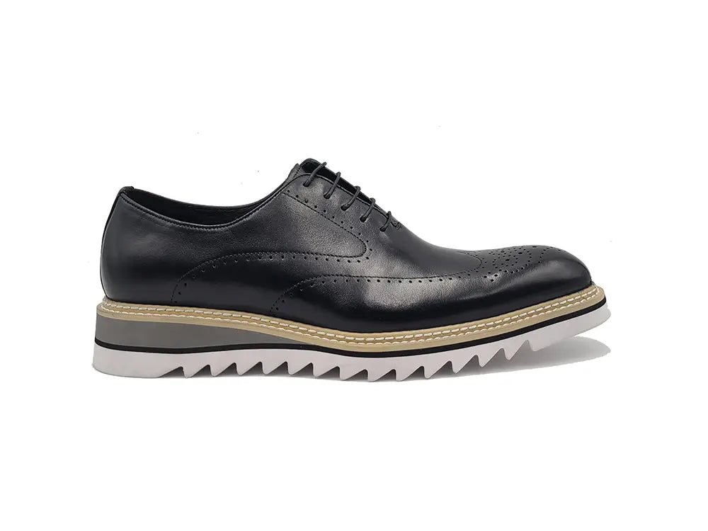 Carrucci Shoes Patina Wing - Tip Oxford Medallion Leather Shoes by Carrucci Shoes – Don't Panic Shoes