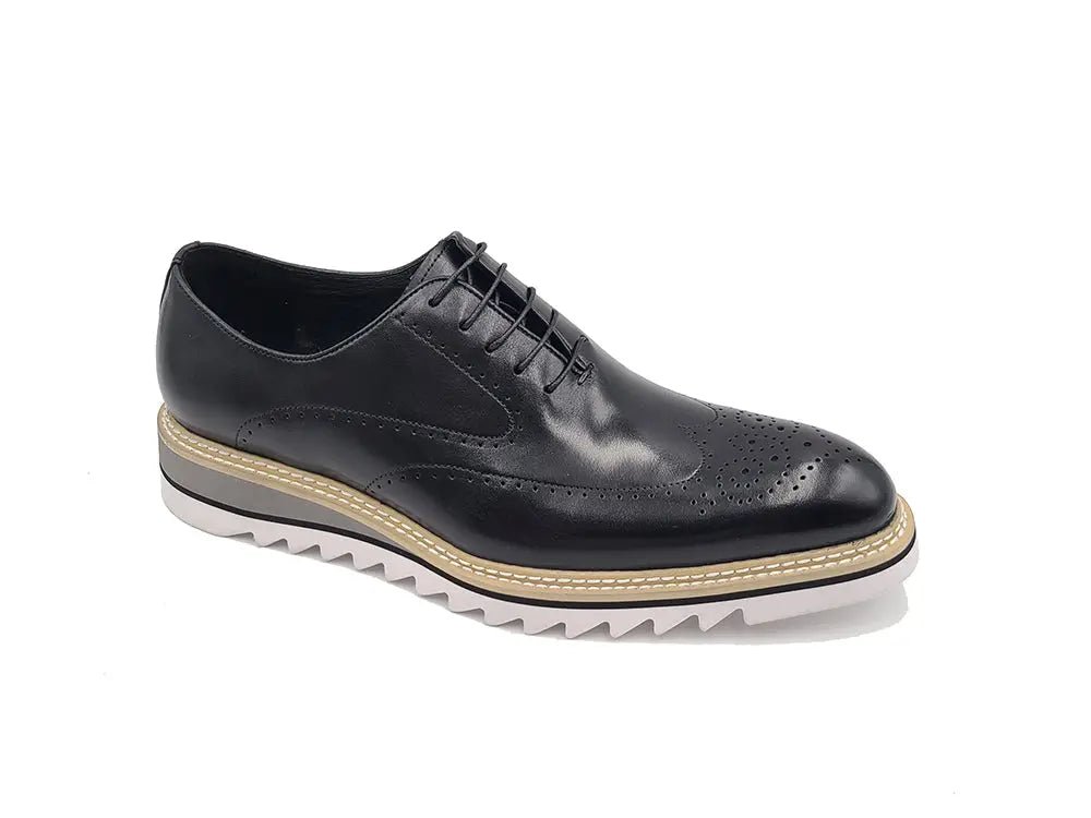 Carrucci Shoes Patina Wing - Tip Oxford Medallion Leather Shoes by Carrucci Shoes – Don't Panic Shoes