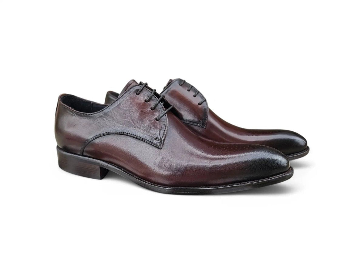 Carrucci Signature Burnished Lace Up Derby Calfskin Leather Ks479 - 04 Shoes by Carrucci Shoes – Don't Panic Shoes