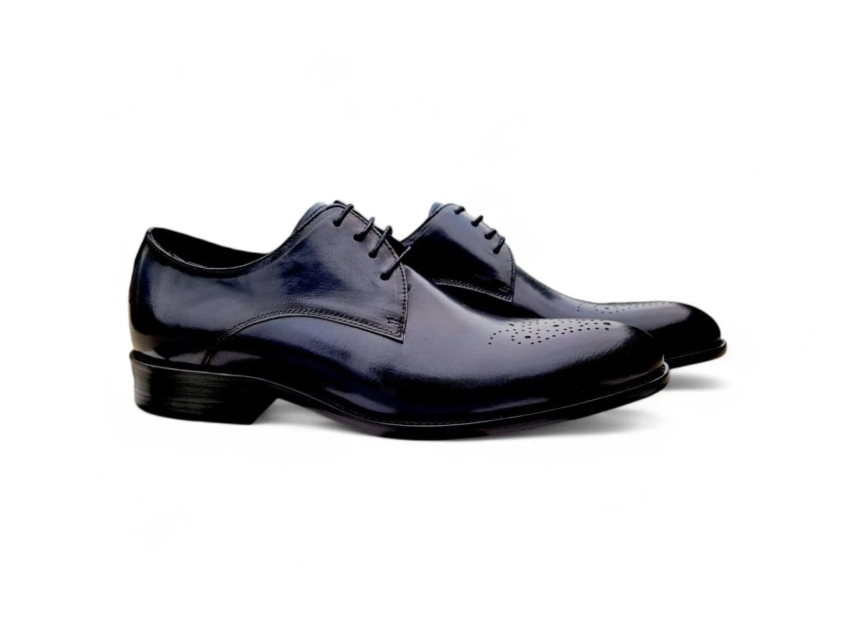 Carrucci Signature Burnished Lace Up Derby Calfskin Leather Ks479 - 04 Shoes by Carrucci Shoes – Don't Panic Shoes