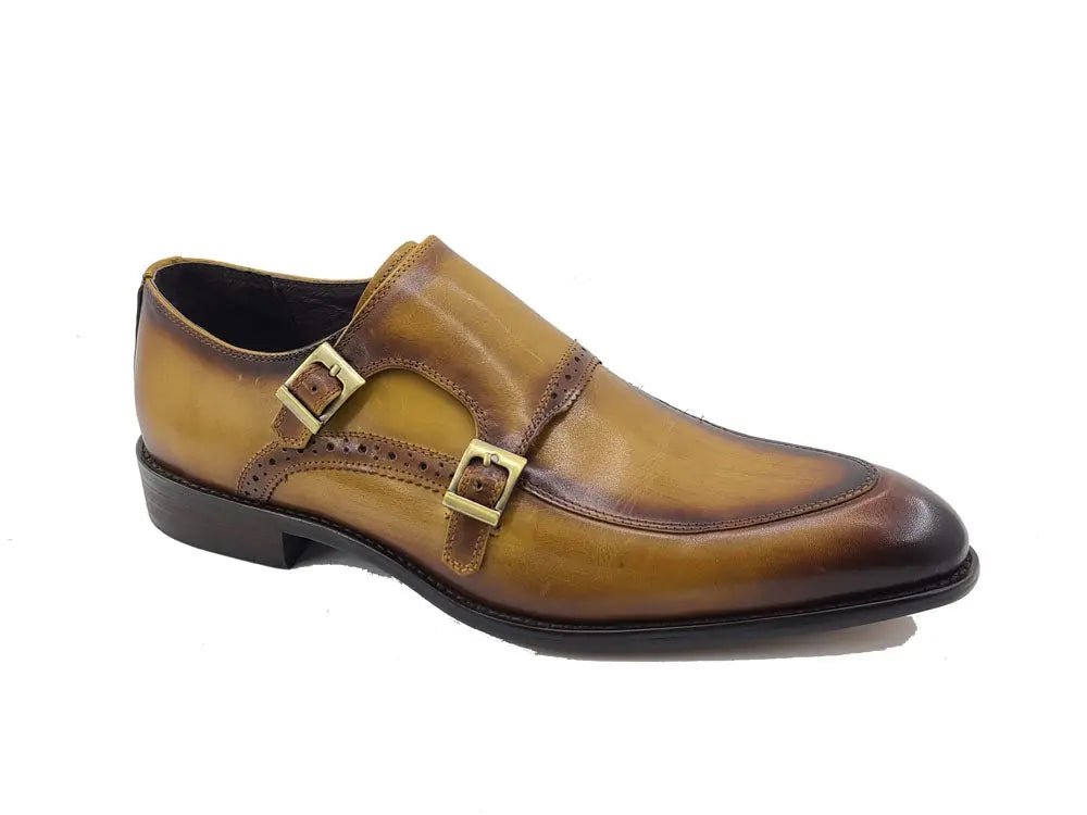 Carrucci Two Tone Monk Strap Buckle Loafer Leather Ks479 - 05 Shoes by Carrucci Shoes – Don't Panic Shoes