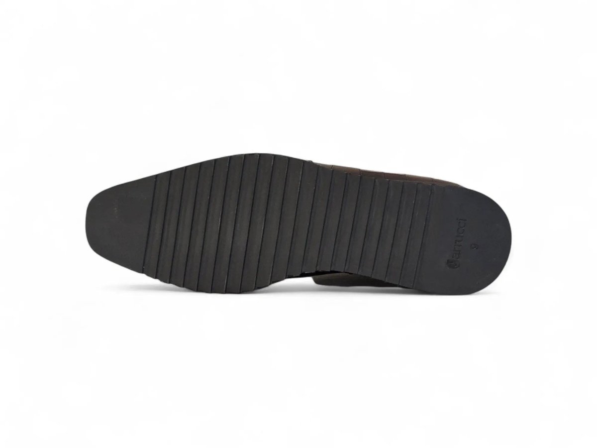 Carrucci Vesper Cross Strap Buckle Boot Men's Calfskin Leather Kb517 - 01e Boots by Carrucci Shoes – Don't Panic Shoes