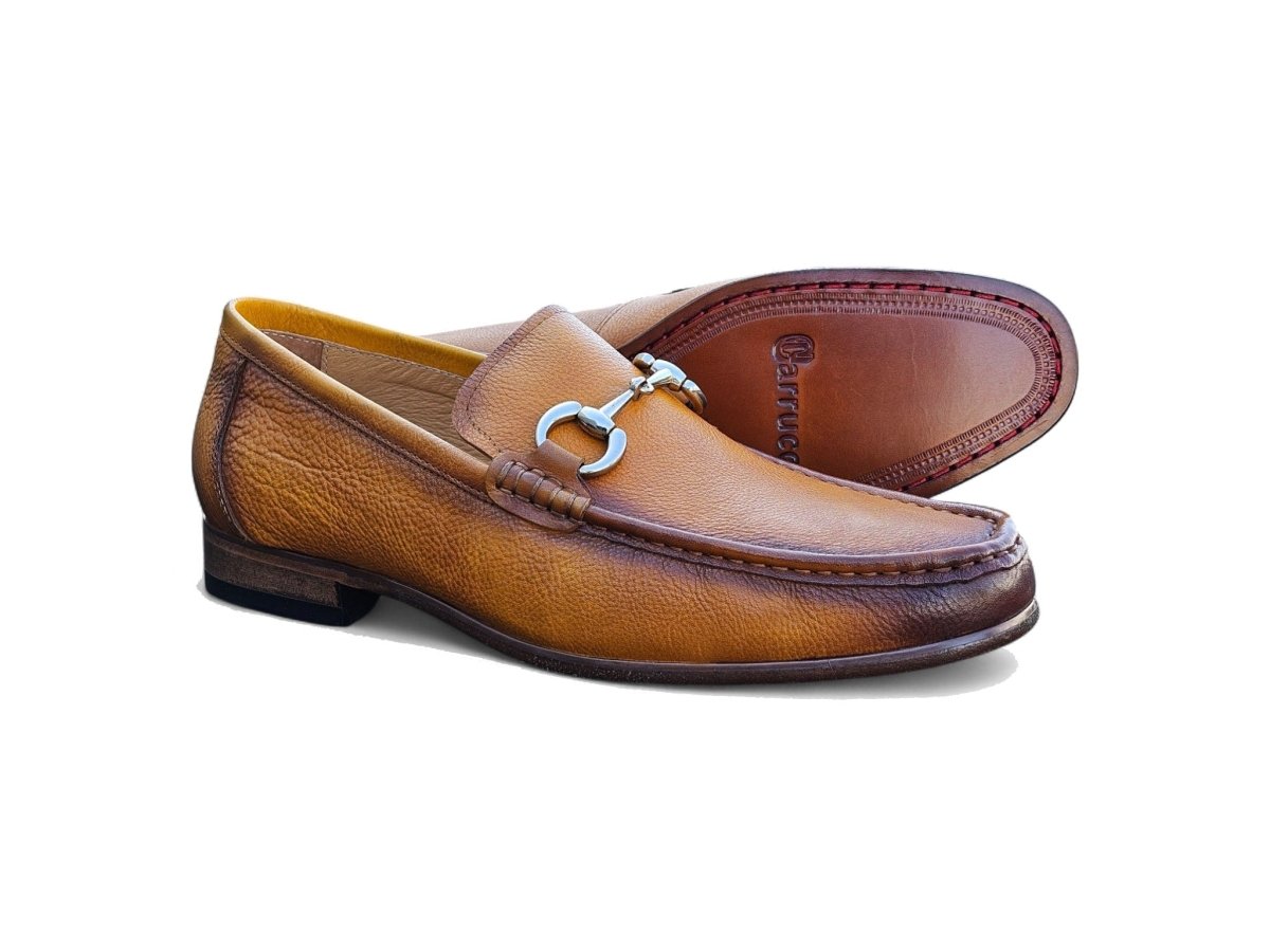Carrucci Victor Horsebit Loafer Pebble Grain Leather Kl201 - 01 Shoes by Carrucci Shoes – Don't Panic Shoes
