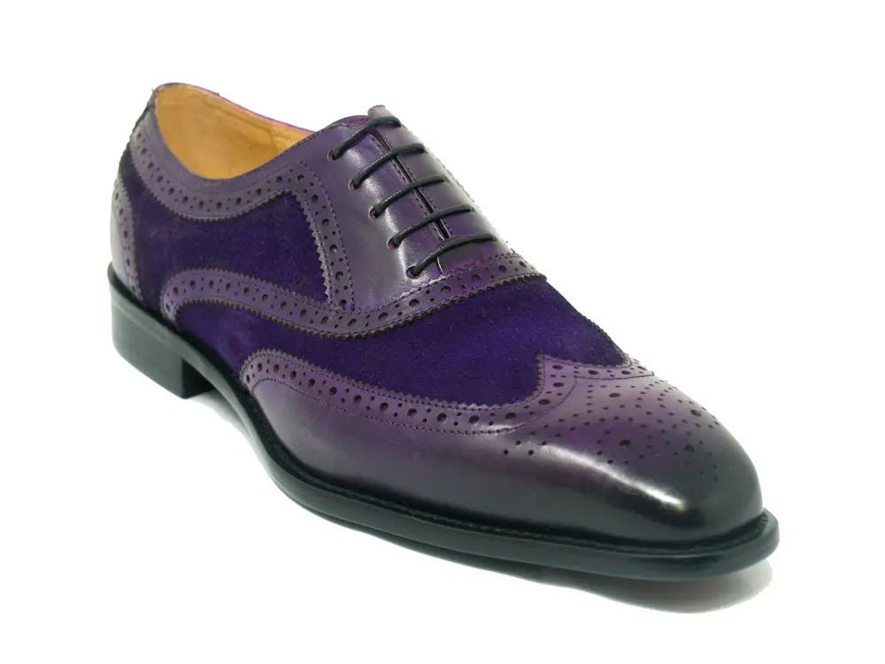 Carrucci Wingtip Oxford Leather And Suede Ks509 - 25sc Shoes by Carrucci Shoes – Don't Panic Shoes
