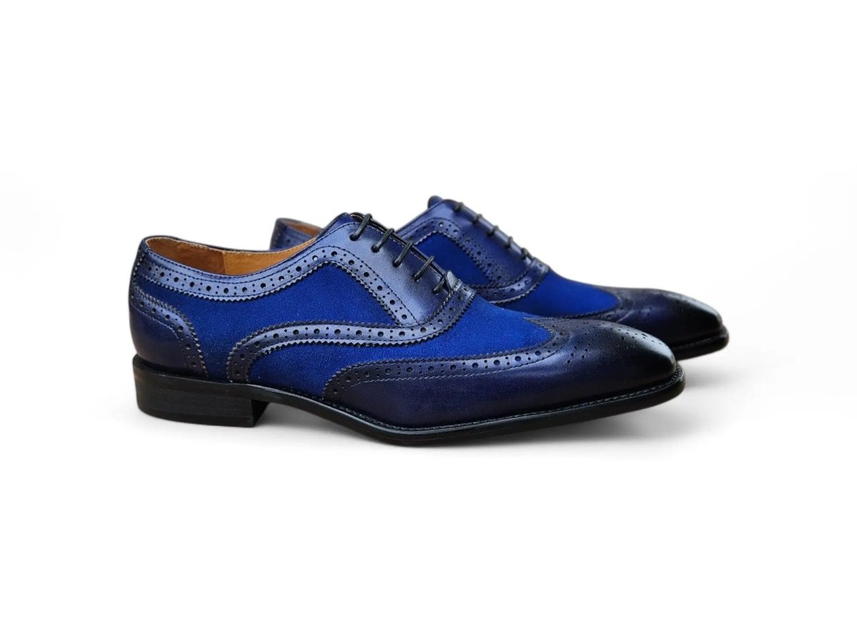 Carrucci Wingtip Oxford Leather And Suede Ks509 - 25sc Shoes by Carrucci Shoes – Don't Panic Shoes