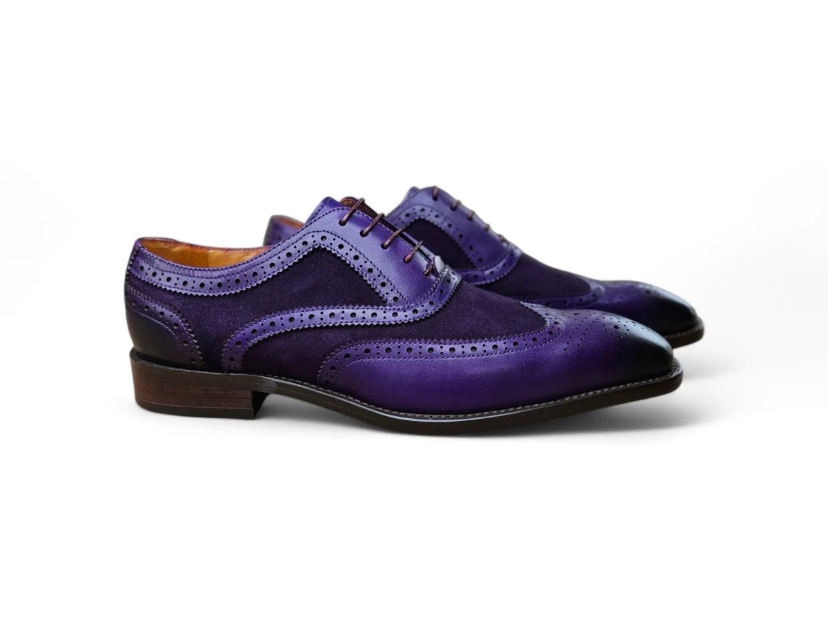 Carrucci Wingtip Oxford Leather And Suede Ks509 - 25sc Shoes by Carrucci Shoes – Don't Panic Shoes