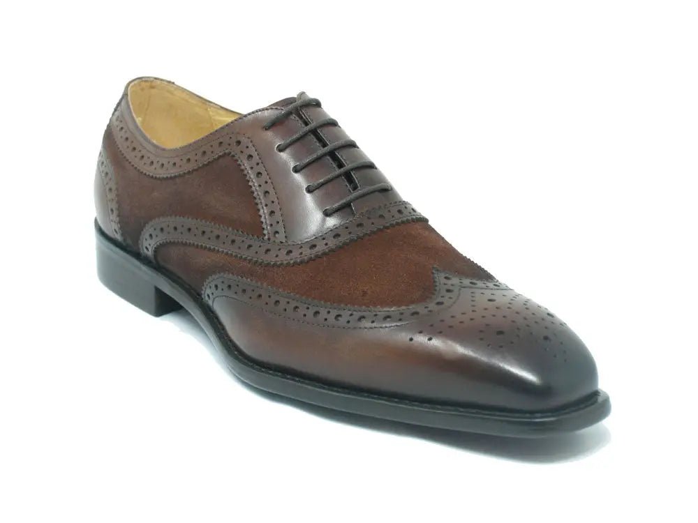 Carrucci Wingtip Oxford Leather And Suede Ks509 - 25sc Shoes by Carrucci Shoes – Don't Panic Shoes