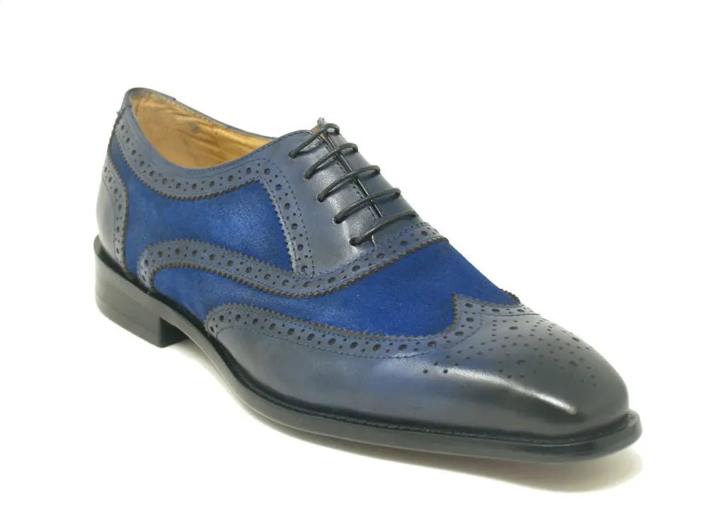 Carrucci Wingtip Oxford Leather And Suede Ks509 - 25sc Shoes by Carrucci Shoes – Don't Panic Shoes