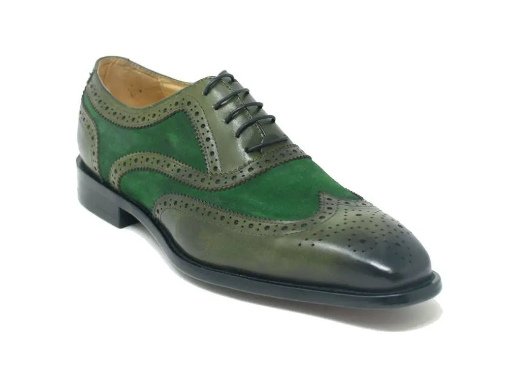Carrucci Wingtip Oxford Leather And Suede Ks509 - 25sc Shoes by Carrucci Shoes – Don't Panic Shoes